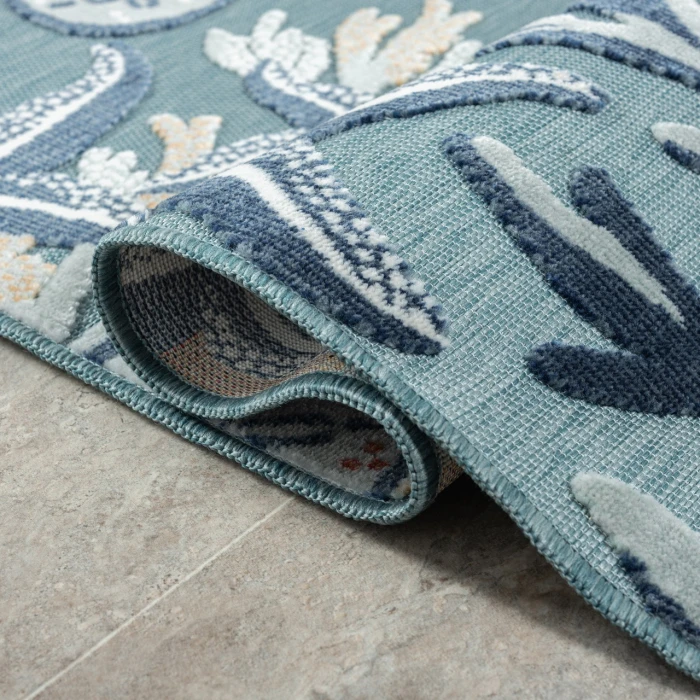 LR Home Veranda Blue VERND 5ft. x 7ft. Rectangle Rug