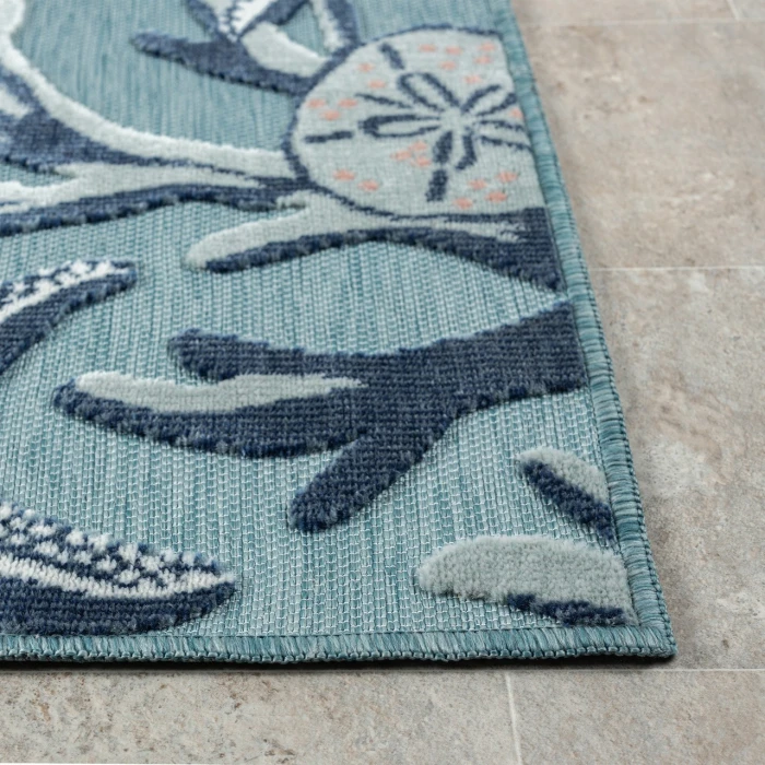 LR Home Veranda Blue VERND 5ft. x 7ft. Rectangle Rug