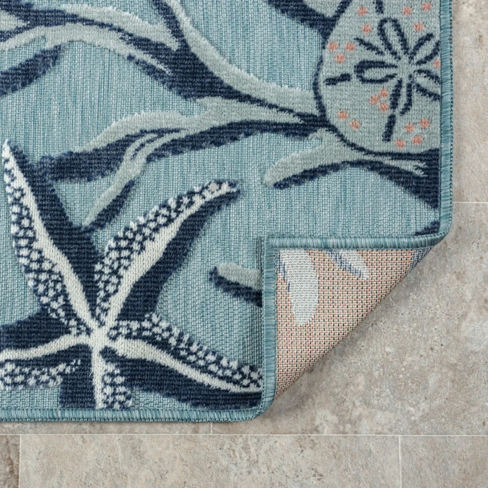 LR Home Veranda Blue VERND 5ft. x 7ft. Rectangle Rug
