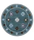 LR Home VIBRANCE 3562 Blue 7' X 7' Round Rug
