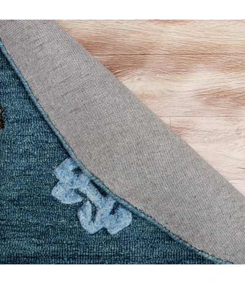 LR Home VIBRANCE 3562 Blue 5' Round Rug