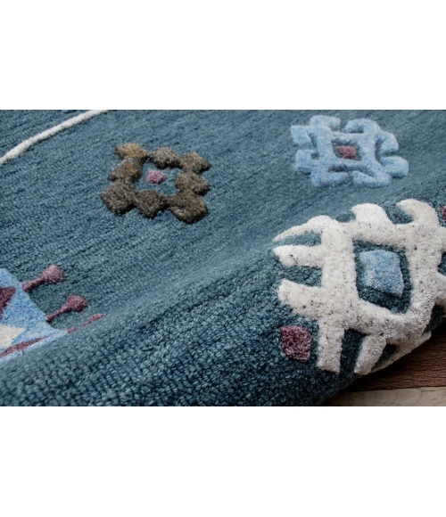 LR Home VIBRANCE 3562 Blue 5' Round Rug