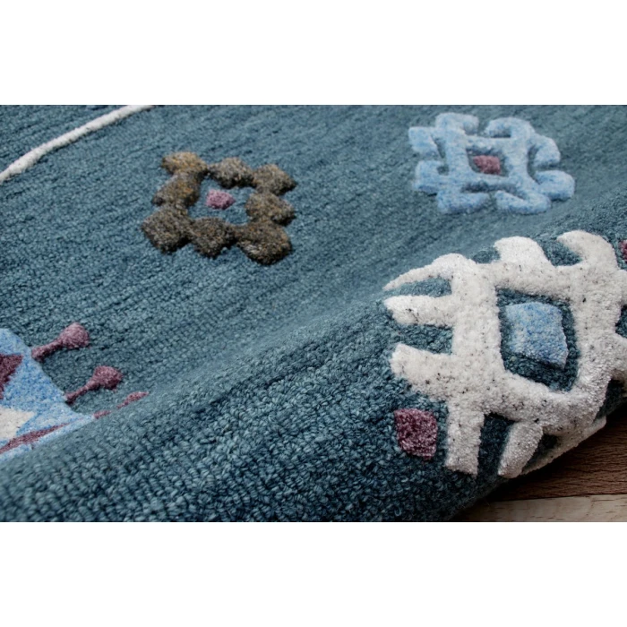 Rugs Town 3562 Blue 5' Round Rug