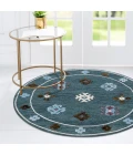 LR Home VIBRANCE 3562 Blue 5' Round Rug