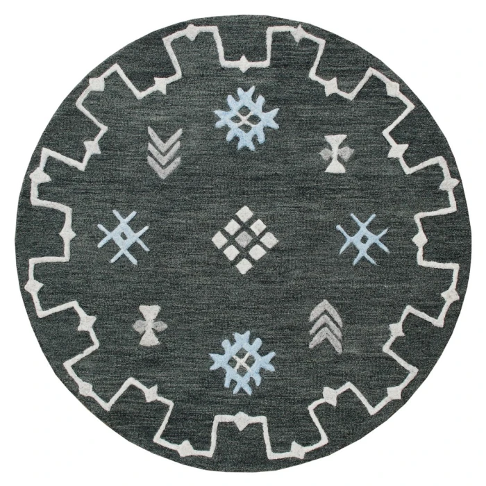 Rugs Town 3563 Charcoal 5' Round Rug