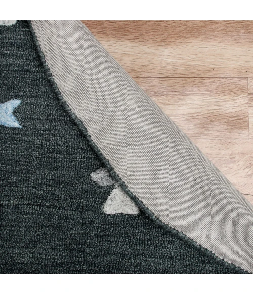 LR Home VIBRANCE 3563 Charcoal 5' Round Rug