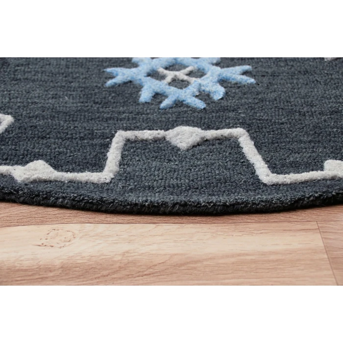 Rugs Town 3563 Charcoal 5' Round Rug