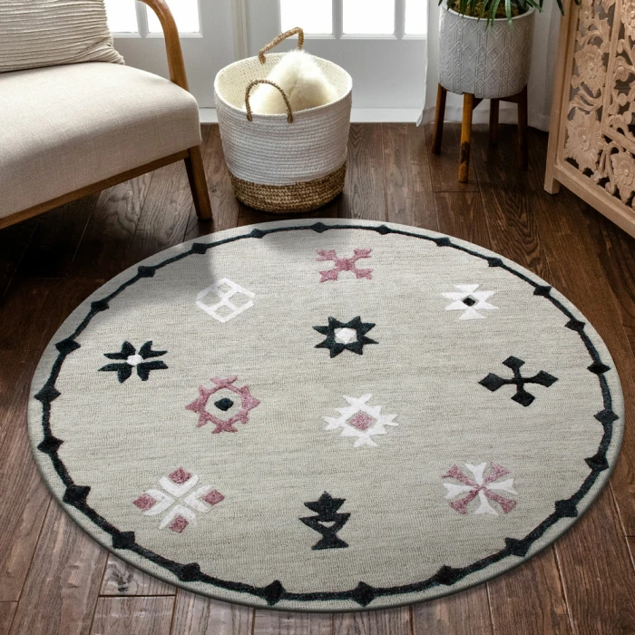 Rugs Town 3564 Gray 7' X 7' Round Rug