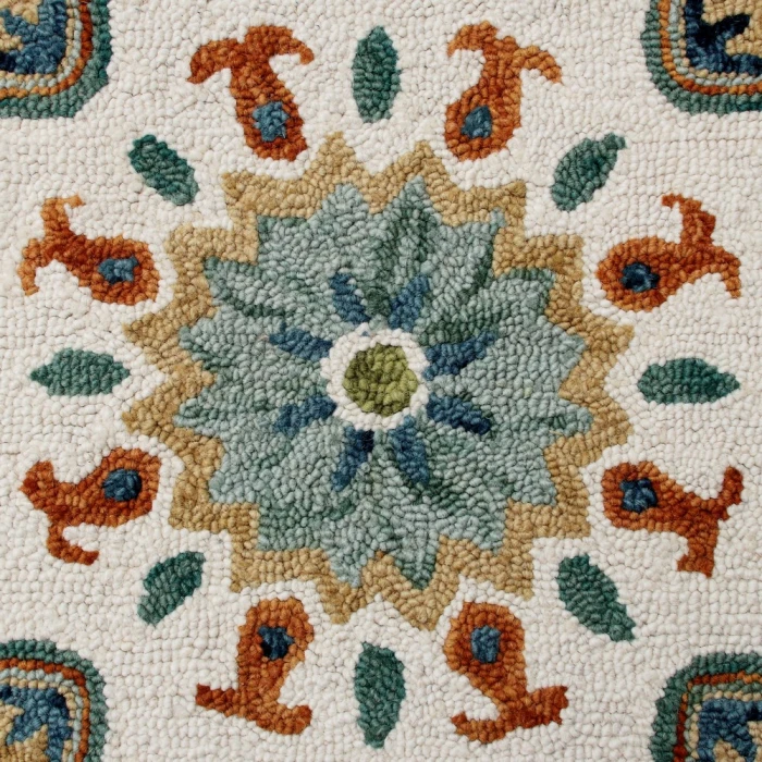 Rugs Town 3565 Ivory/ Multi 7' X 7' Round Rug