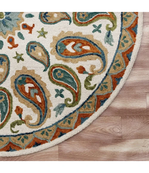 LR Home VIBRANCE 3565 Ivory/ Multi 7' X 7' Round Rug