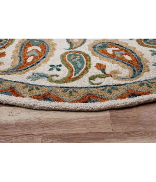LR Home VIBRANCE 3565 Ivory/ Multi 7' X 7' Round Rug