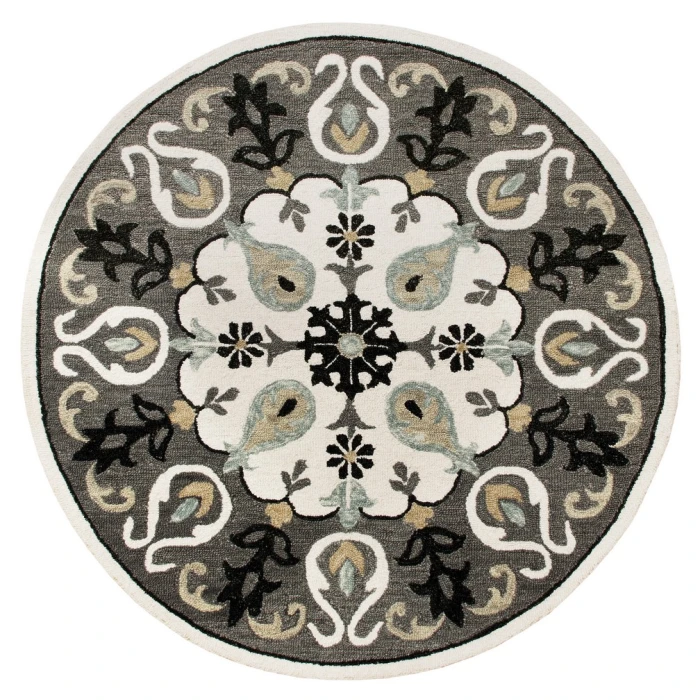 Rugs Town 3566 Beige/ Gray 5' Round Rug