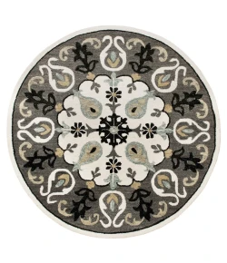 Valerie VIB-AN Gray Area Rug 7 ft. Round