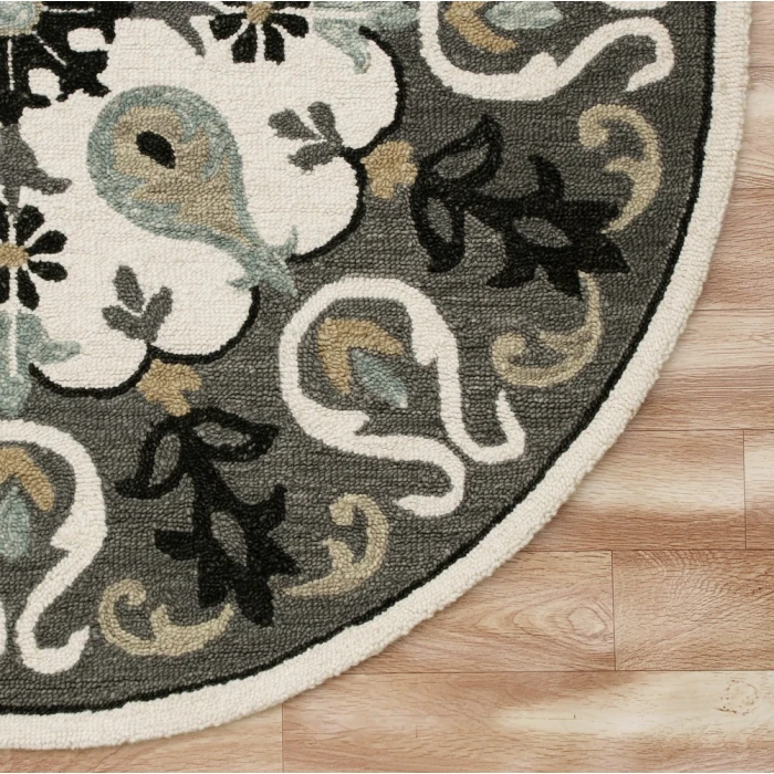 Rugs Town 3566 Beige/ Gray 5' Round Rug