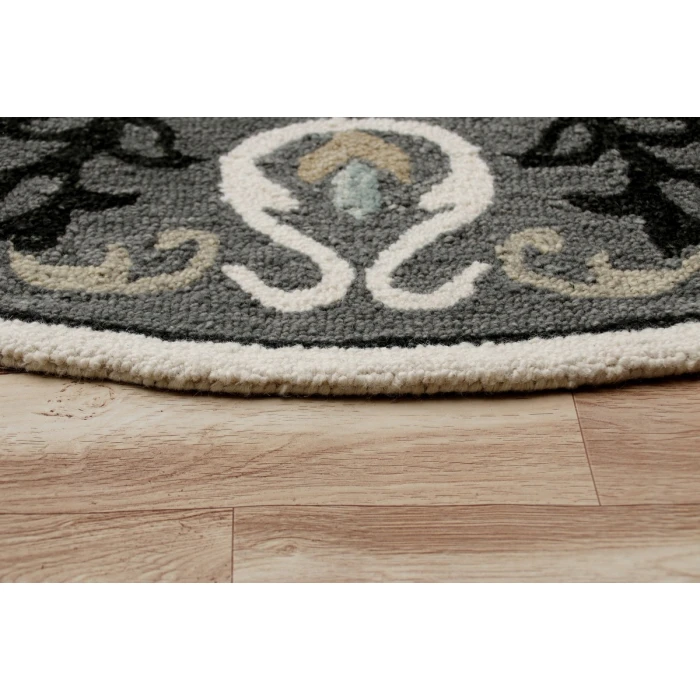 Rugs Town 3566 Beige/ Gray 5' Round Rug