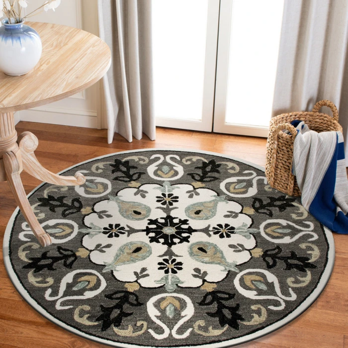 Rugs Town 3566 Beige/ Gray 5' Round Rug