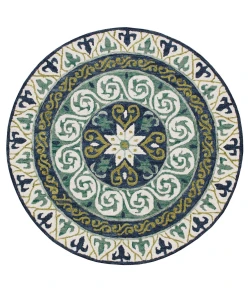 Valerie VIB-AO Blue Area Rug 5 ft. Round
