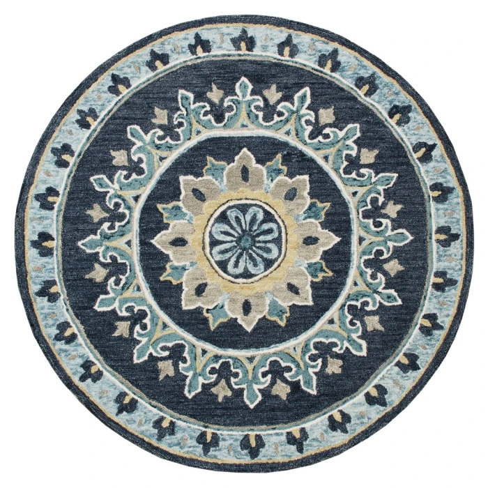 LR Home VIBRANCE 3569 Blue 5' Round Rug