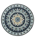 LR Home VIBRANCE 3569 Blue 7' X 7' Round Rug