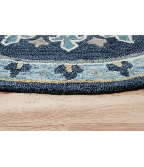 LR Home VIBRANCE 3569 Blue 5' Round Rug