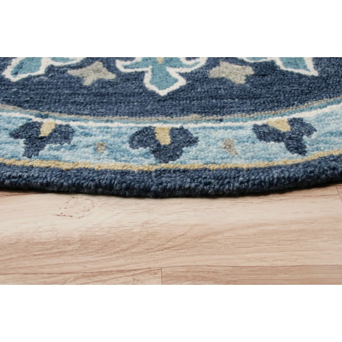 LR Home VIBRANCE 3569 Blue 5' Round Rug