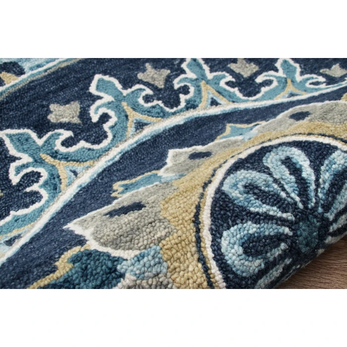 LR Home VIBRANCE 3569 Blue 5' Round Rug