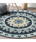 LR Home VIBRANCE 3569 Blue 5' Round Rug