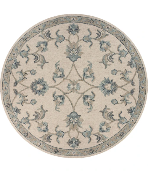 LR Home VICTORIAN 81581 Ivory 4'-10" X 4'-10" Round Rug