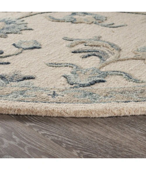 LR Home VICTORIAN 81581 Ivory 4'-10" X 4'-10" Round Rug