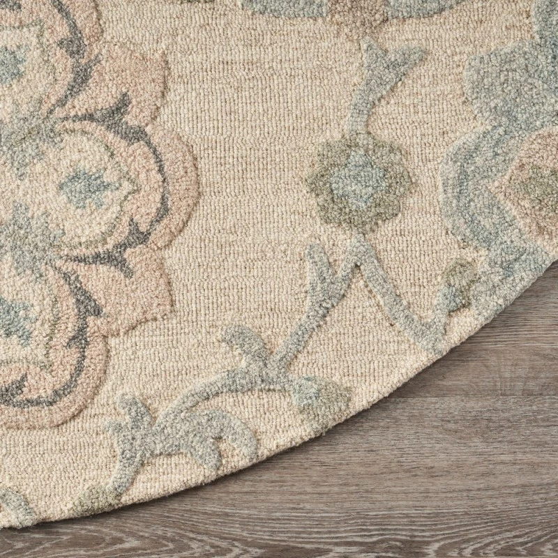 Rugs Town 81584 Ivory 4'-10" X 4'-10" Round Rug