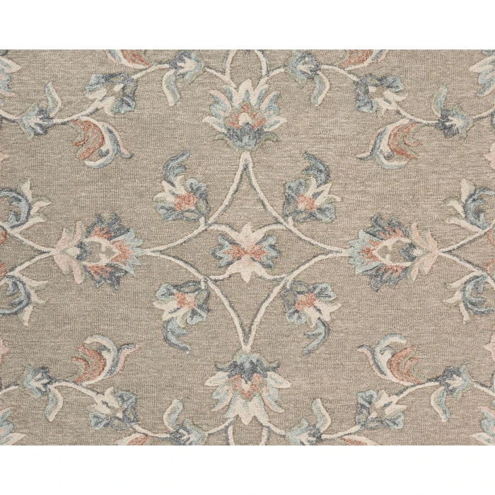 LR Home VICTORIAN 81585 Silver 7'-3" X 7'-3 Round Rug