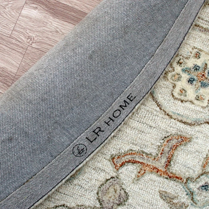 LR Home Vintage Cream/Taupe/Blue 81921 8 ft. 6 in. Round Rug