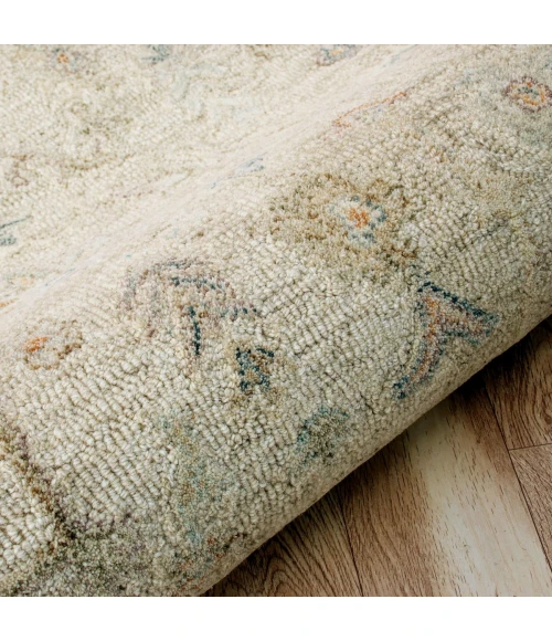 LR Home Vintage Cream/Taupe/Blue 81921 8 ft. 6 in. Round Rug