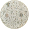 LR Home Vintage Cream/Taupe/Blue 81921 8 ft. 6 in. Round Rug