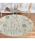 LR Home Vintage Cream/Taupe/Blue 81921 8 ft. 6 in. Round Rug