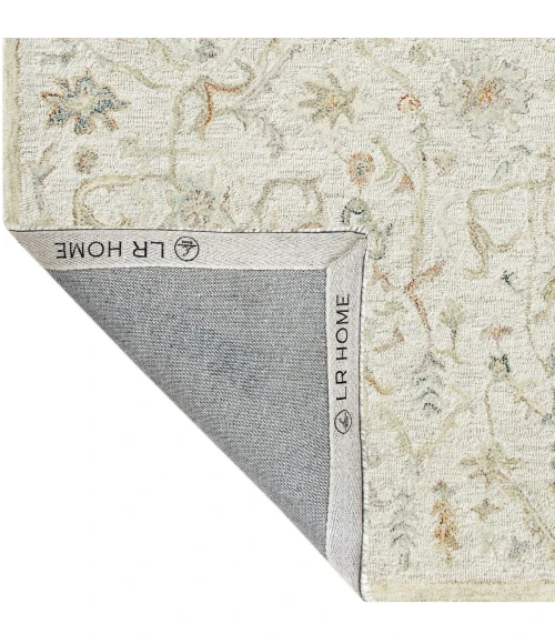 LR Home Vintage Cream/Taupe/Blue 81921 5 ft. X 7 ft. 9 in. Rect. Rug