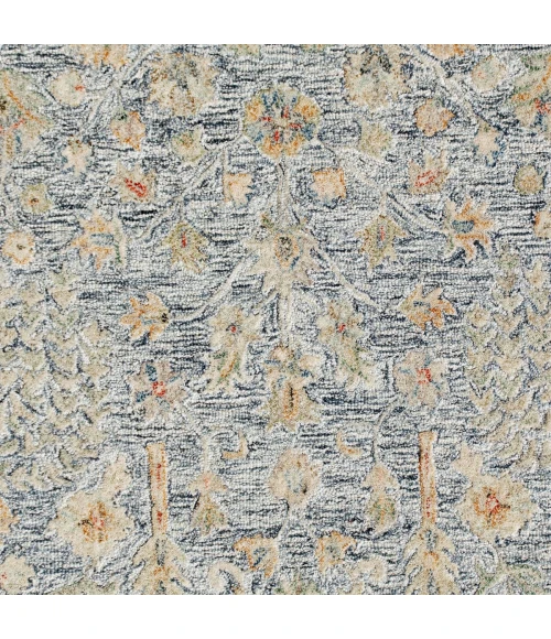 LR Home Vintage Blue/Ivory/Taupe 81922 8 ft. 6 in. Round Rug