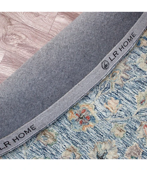 LR Home Vintage Blue/Ivory/Taupe 81922 8 ft. 6 in. Round Rug