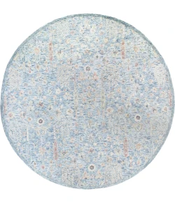 LR Home Vintage Blue/Ivory/Taupe 81922 8 ft. 6 in. Round Rug