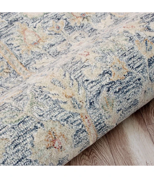 LR Home Vintage Blue/Ivory/Taupe 81922 7 ft. 9 in. X 9 ft. 9 in. Rect. Rug