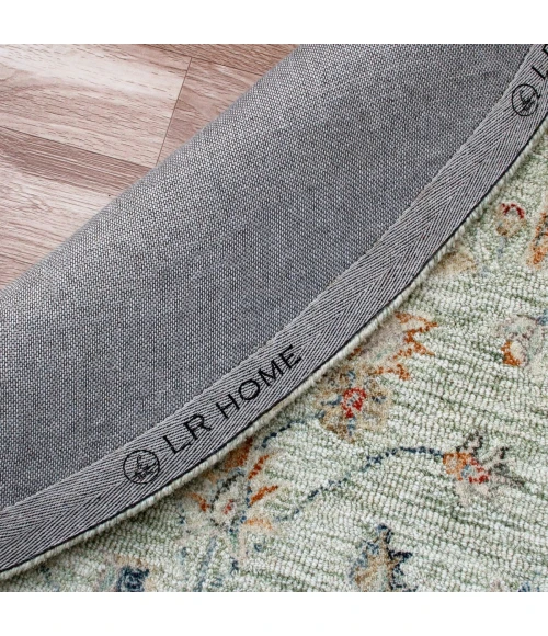 LR Home Vintage Green/Cream/Taupe 81923 8 ft. 6 in. Round Rug