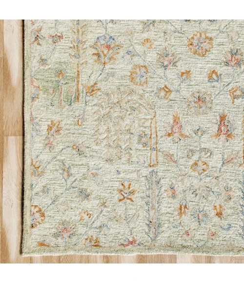 LR Home Vintage Green/Cream/Taupe 81923 7 ft. 9 in. X 9 ft. 9 in. Rect. Rug