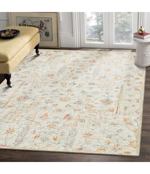 LR Home Vintage Green/Cream/Taupe 81923 7 ft. 9 in. X 9 ft. 9 in. Rect. Rug