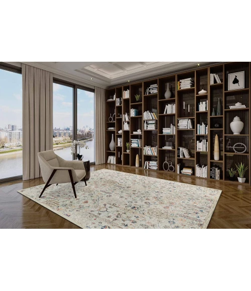 LR Home Vintage Green/Cream/Taupe 81923 7 ft. 9 in. X 9 ft. 9 in. Rect. Rug