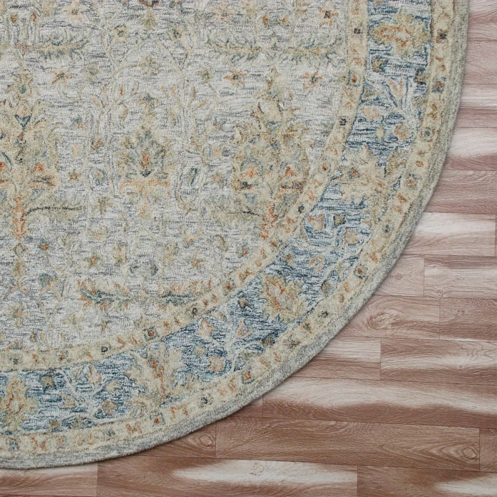 Rugs Town Blue/Taupe/Cream 81924 8 ft. 6 in. Round Rug