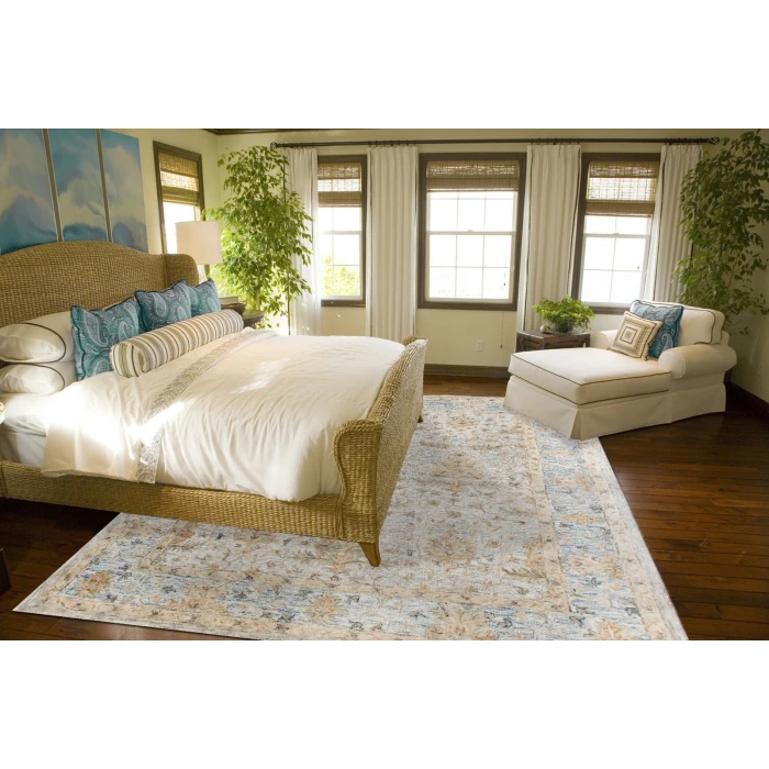 LR Home Vintage Blue/Taupe/Cream 81924 2 ft. X 3 ft. Rect. Rug