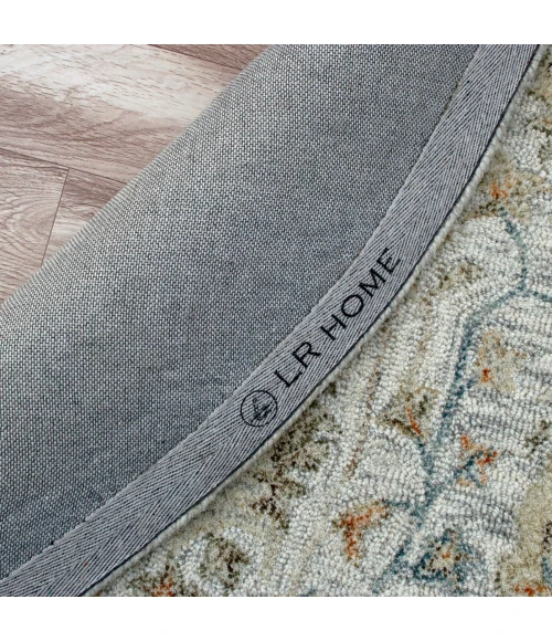 LR Home Vintage Silver/Taupe/Cream 81925 8 ft. 6 in. Round Rug