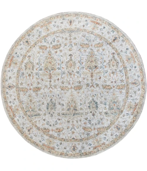 LR Home Vintage Silver/Taupe/Cream 81925 8 ft. 6 in. Round Rug