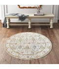 LR Home Vintage Silver/Taupe/Cream 81925 8 ft. 6 in. Round Rug