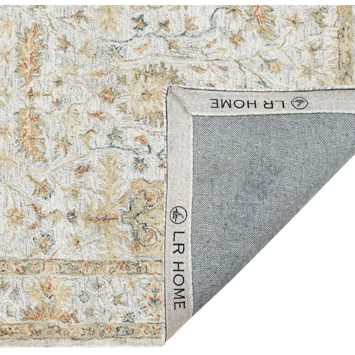 LR Home Vintage Silver/Taupe/Cream 81925 10 ft. X 14 ft. Rect. Rug